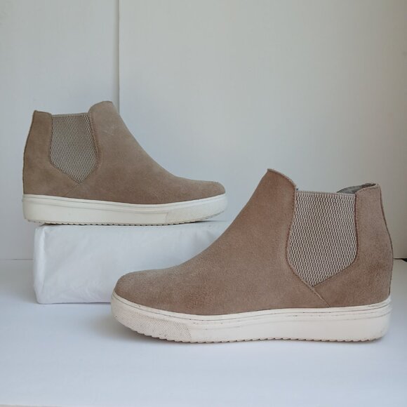 Steve Madden Taupe Sultan Chelsea Wedge Sneakers Sz 9M - Picture 5 of 9